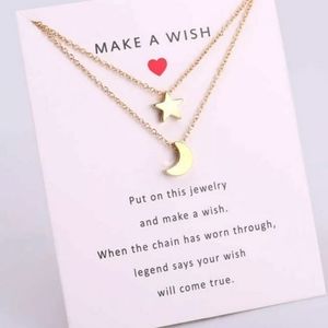 "Make a Wish" Moon & Star Necklace